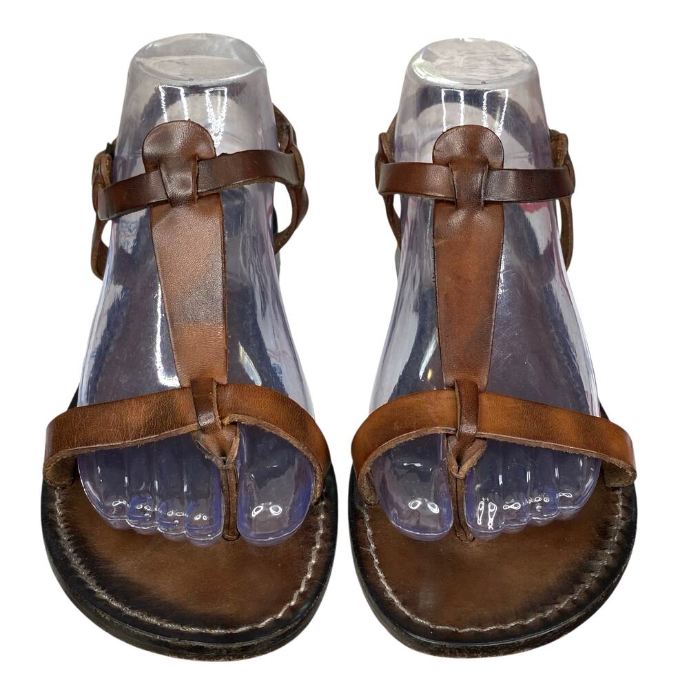 IL Bisonte Women’s Brown Leather Slingback Sandals Size 39 US 7.5 - Picture 7 of 12
